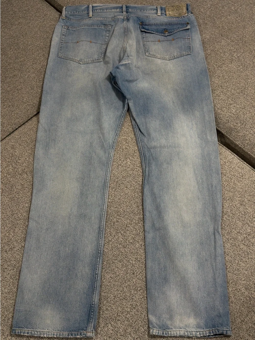 Polo Ralph Lauren York Classic Jeans Mens 38x34 Light Wash Distressed Denim 2010